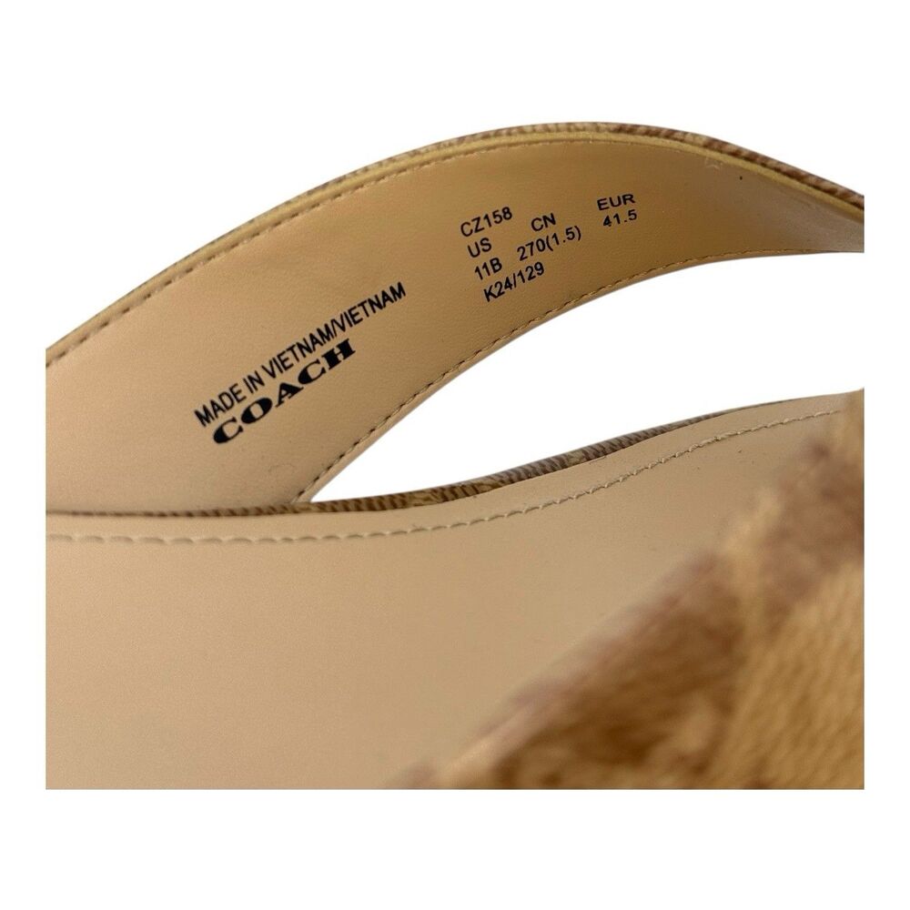 Coach Bridgette Sandals – Women's Slip-On in Signature Canvas - Tan |Size 11B - Picture 6 of 6